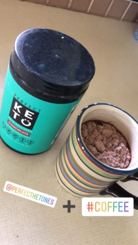 Perfect Keto - Keto Collagen in my coffee at the all around joe household