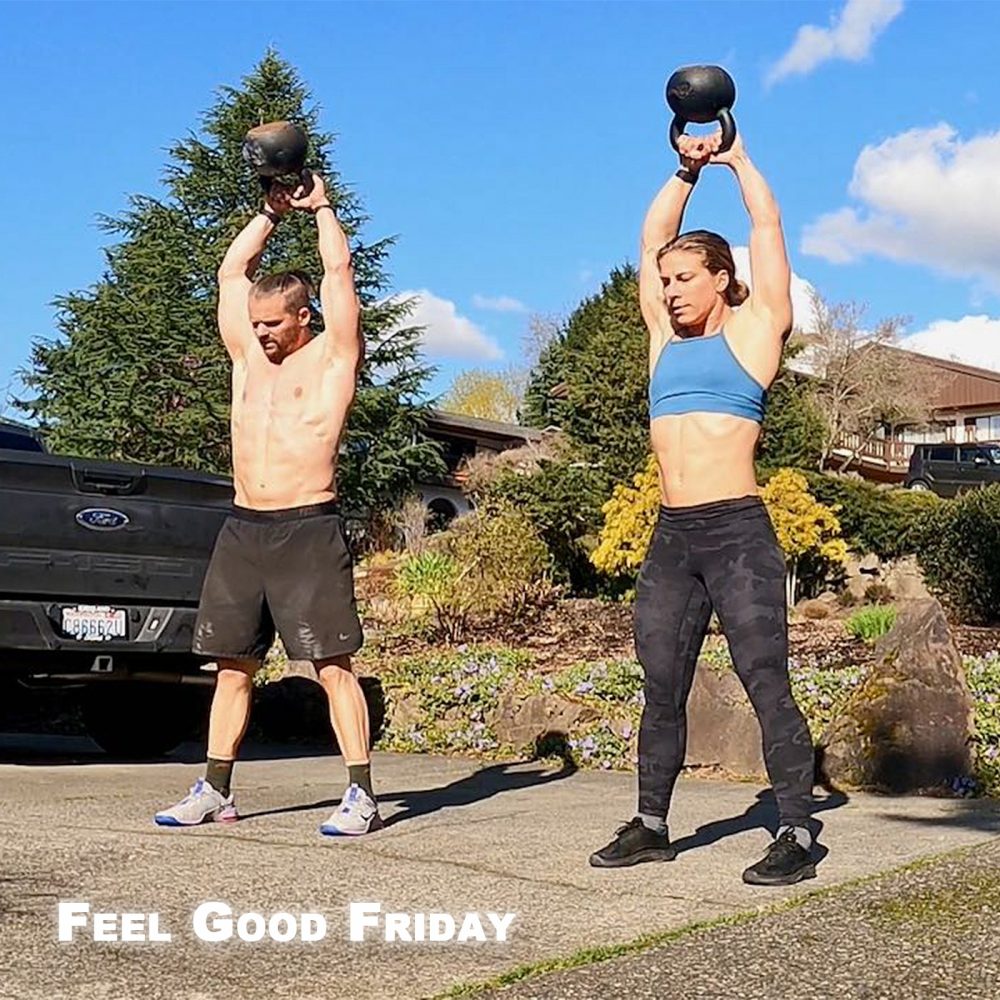 Feel Good Friday - Van Stuff - Dipped Protein Bars - Passion with Joe and Emily swinging kettlebells