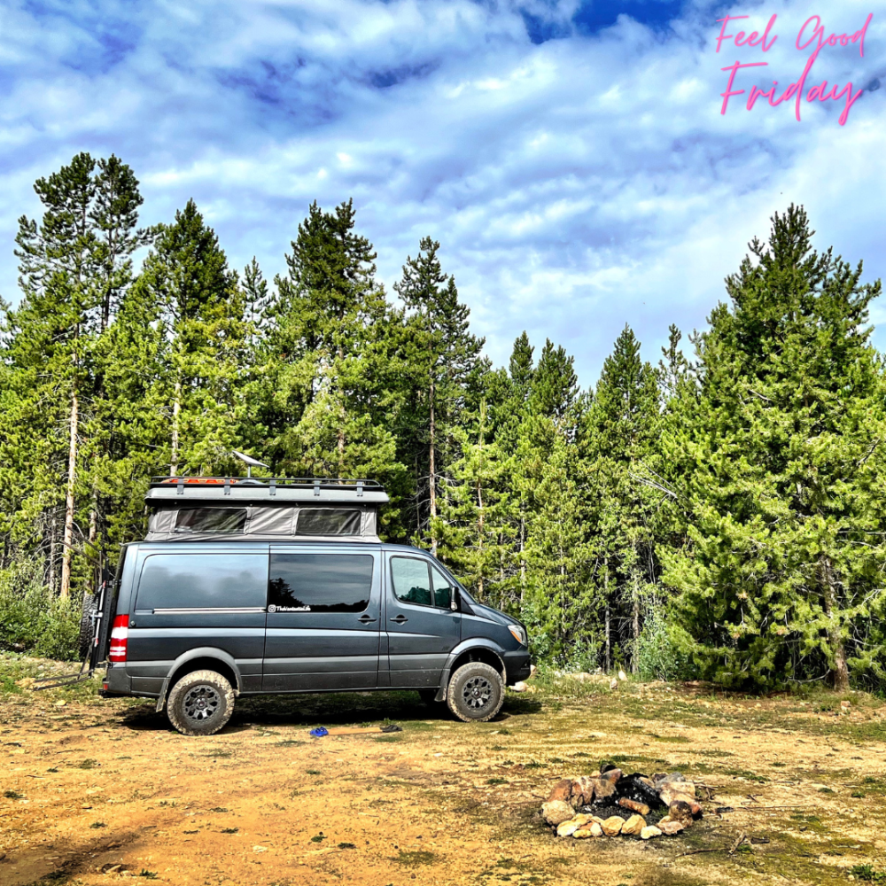 The Vantastic Life parked down a forest service road in Winter Park Colorado