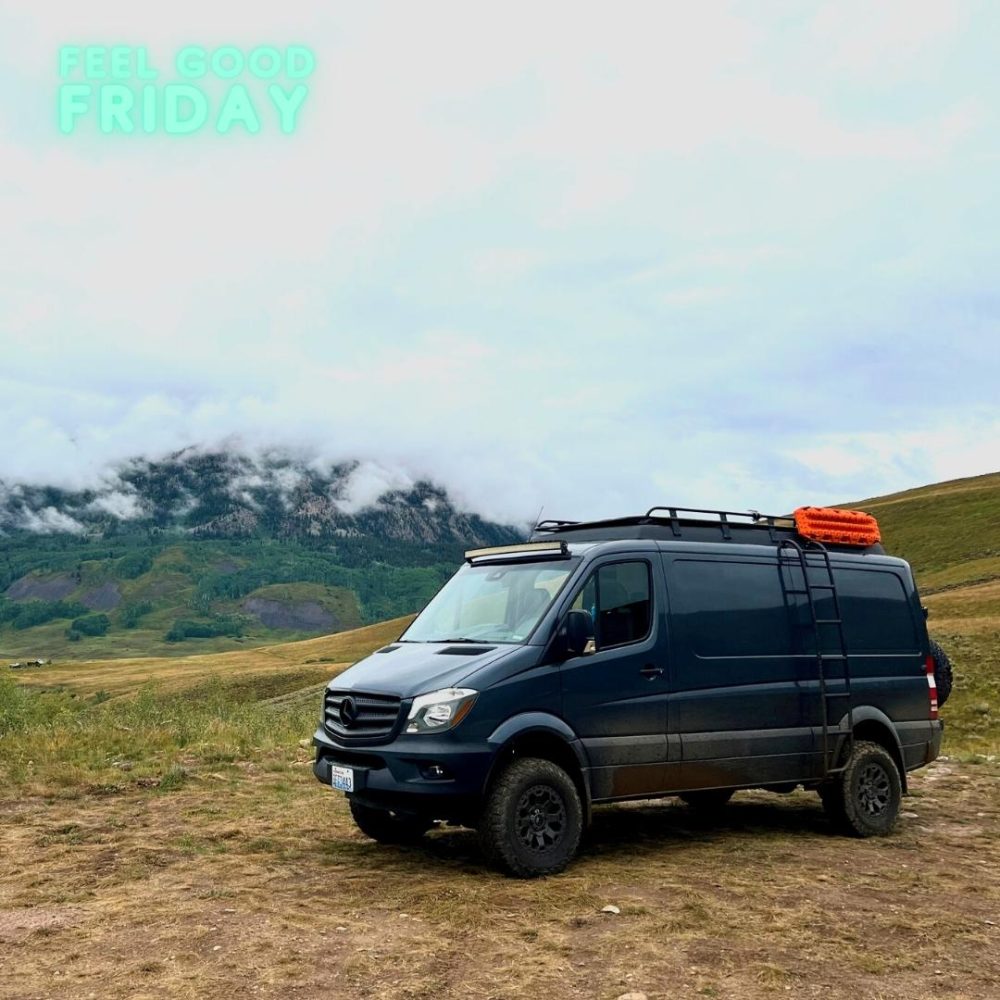 Van life camping at Tent City campground in Crested Butte