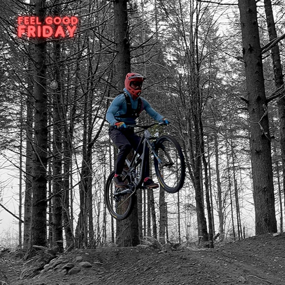 Joe jumping his mountain bike at Black Diamond open space