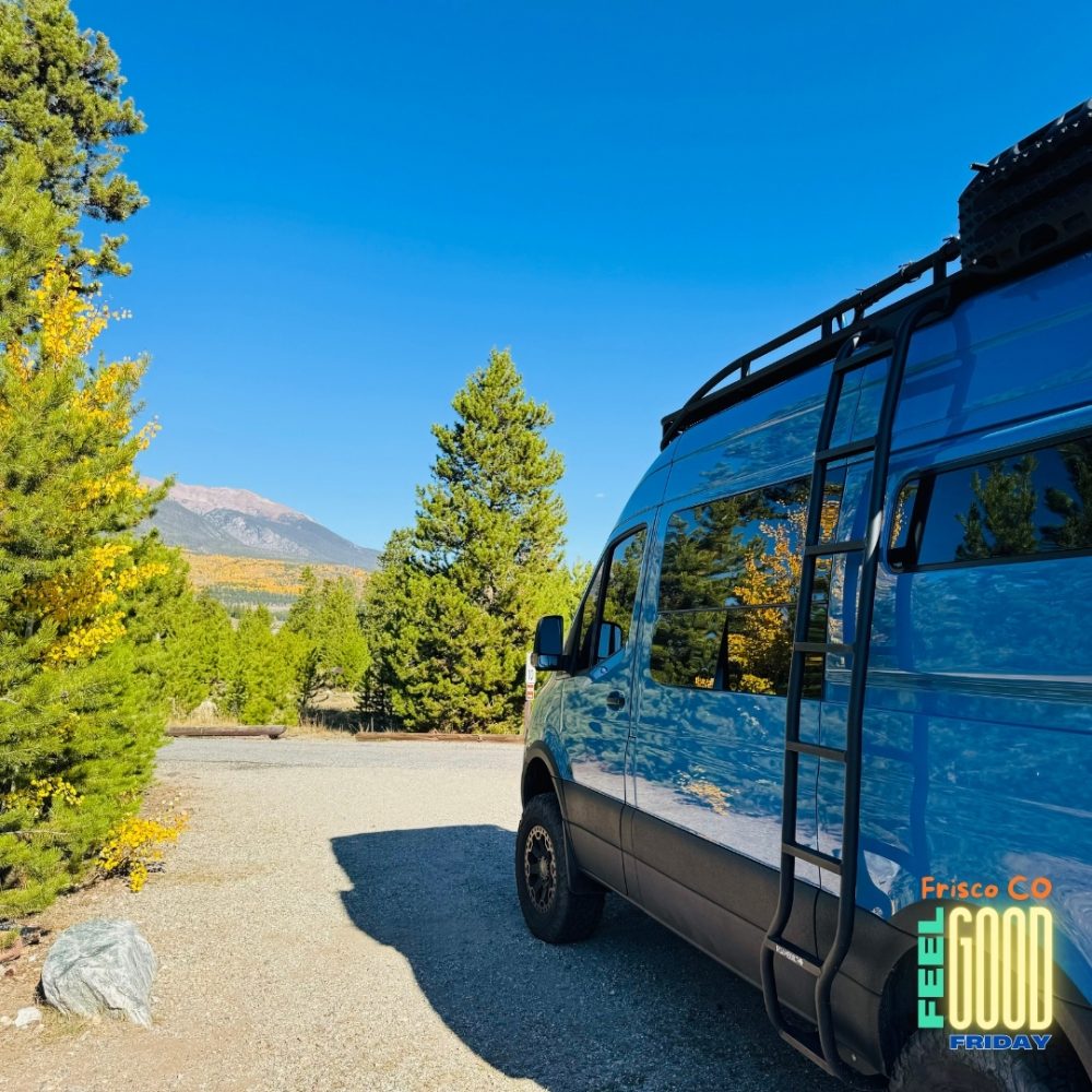 Van life in Frisco Colorado with fall leaves on fire!