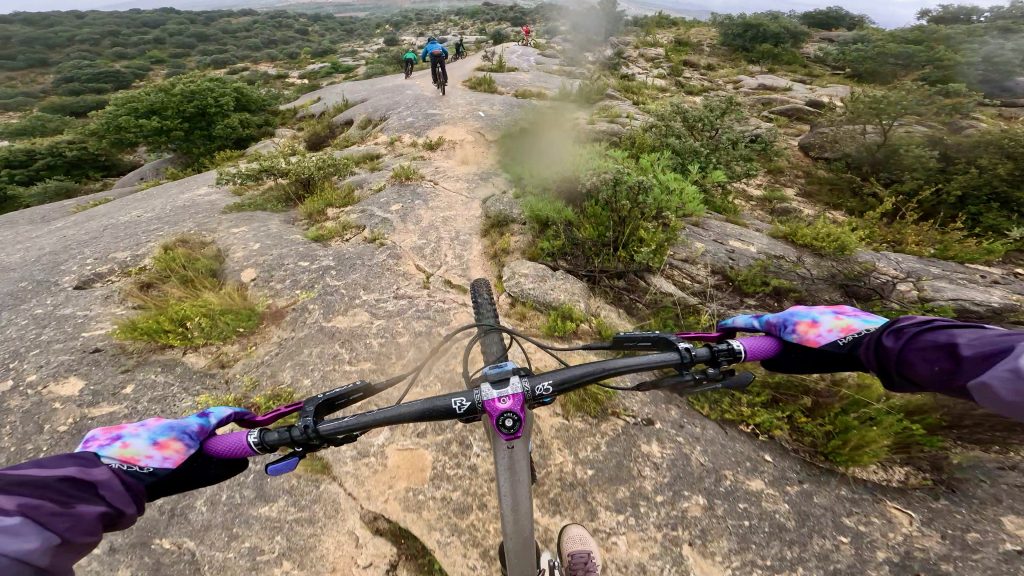 Emily mountain biking on the Slick Rock trail in Spain