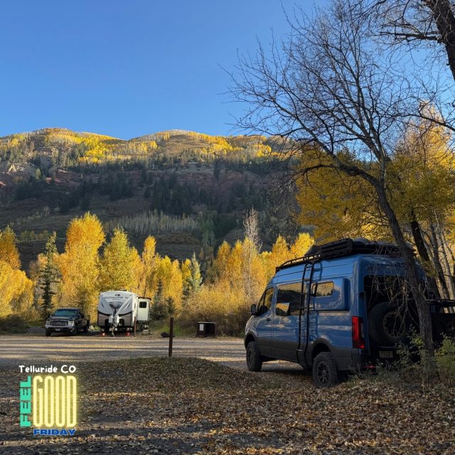 Van life at Telluride Colorado city campground