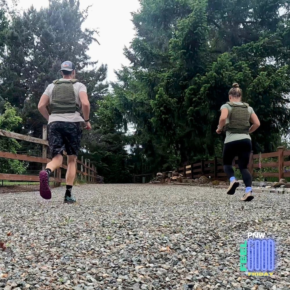 Joe and Emily doing Murph with benefits of weight vest workouts